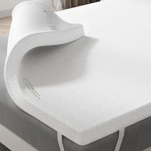 BedStory 6CM Topper 90x190, Topper Viscoelastico con Memoria, Cubrecolchón de Espuma con Memoria, Sobrecolchón Extraíble y Lavable