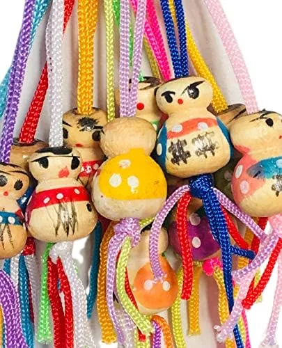 Chinitos de la Suerte - bolsa 9 unidades Cada chinito de madera con su cordel (no son pulsera) Surtidos de color.