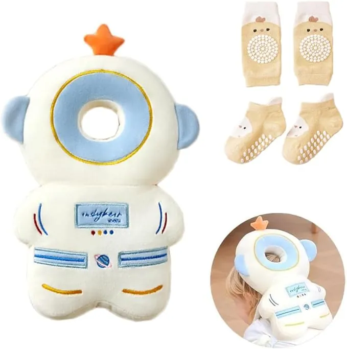 Soporte para la Cabeza del Bebé Ajustables Anti-Caídas Almohada Protección Bebé Protector de Cabeza Casco de Protección para Bebe(Astronauta)