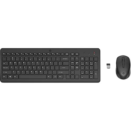 HP 330 Combo de Teclado y Ratón Inalámbricos - (1600 PPP, Puerto USB-A, Indicadores LED, Teclas con Atajos, Windows 10; Windows 11) QWERTY Español, Color Negro