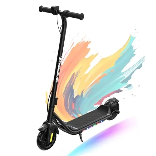 EVERCROSS Patinete Electrico Niño, LED&Bluetooth, Autonomía 20KM