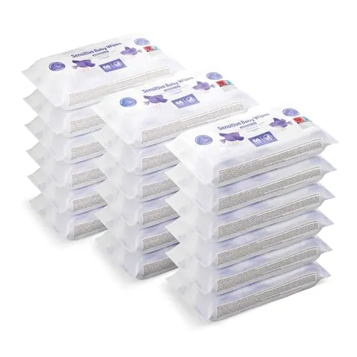 by Amazon Toallitas suaves para bebé, 1008 toallitas, sin perfume, 18 paquetes de 56