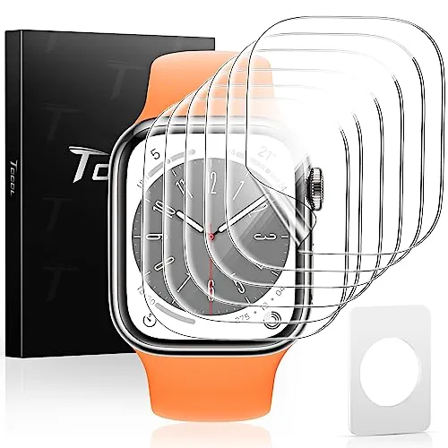 TOCOL 6 Piezas Protector de Pantalla para Apple Watch Series SE/6/5/4 44mm, Resistente a los Arañazos, Sin Burbujas, HD Transparente, Protector de Pantalla TPU Flexible de Cobertura Total