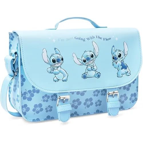 Disney Stitch Bolso Bandolera Cruzado para Niñas y Adolescentes, Regalo para Niñas (Azul)