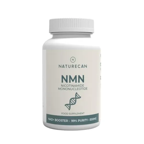 NAD+ 500mg (60 cápsulas) - Suplemento de Naturecan | Potenciador de NAD+ para Energía Celular, Longevidad y Salud General | Vegano | Fabricado en Europa