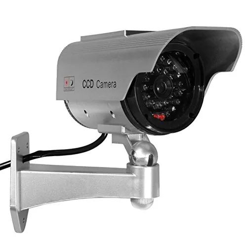 Maclean SOL1200 - Cámara de vigilancia simulada con LED Intermitente (con módulo Solar)