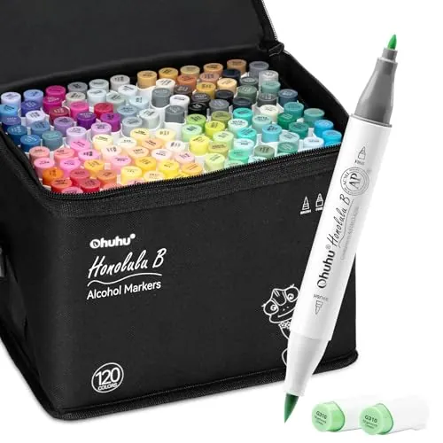 Ohuhu Rotuladores Pincel 120 Pincel & Fino con Mezclador para Arte