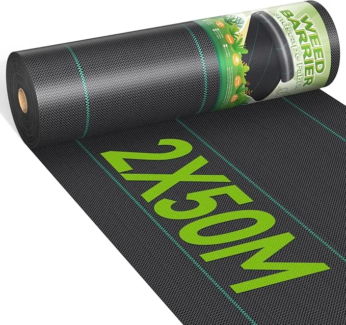 iropro Malla Antihierbas, 2m x 50m, 100m² Malla contra Malas Hierbas, Tela Antihierbas, Tela Geotextil para Control de Maleza, Protección césped Artificial, Lona antimalezas jardín, Anti-UV