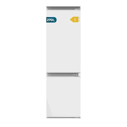 Cecotec Frigorífico Combi Integrable 270 L Bolero CoolMarket Combi BI-S DF 270 E, Clase Energética E, Defrost, Puerta deslizante, Cajones y estantes cristal templado, Crisper Box, 177 x 54 cm