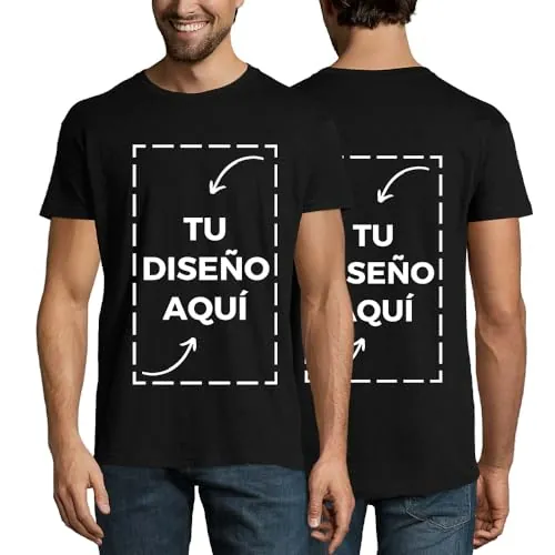 latostadora Camiseta Hombre Mujer Personalizada - Camisetas Personalizadas Hombres - Camisetas para Personalizar 2 Caras - Camiseta Personalizable por Delante y Detras - Regalos Personalizados
