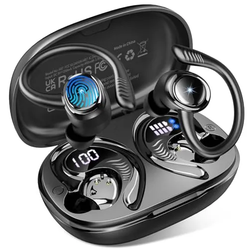 Auriculares Inalámbricos Bluetooth Deportivos【NEW】,60H Cascos Bluetooth 5.4