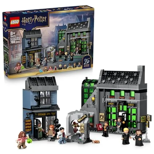 LEGO Harry Potter Tiendas Mágicas del Callejón Knockturn de Juguete - Kit de Maquetas con 8 Minifiguras y Figura de Animal Patronus Coleccionable - Regalo para Niñas y Niños de 8+ Años - 76471