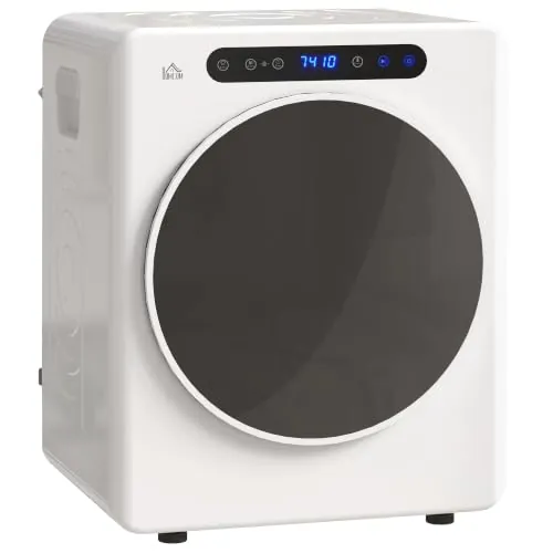 HOMCOM Secadora de Evacuación 3 KG Secadora de Ropa 1000W Táctil Blanco