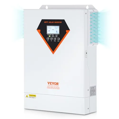 VEVOR Inversor Híbrido de 5500W Inversor Solar Híbrido 230V AC Cargador Fuera de la Red de Onda Sinusoidal Pura con Controlador de Carga Solar MPPT Incorporado de 100 A, Carga Híbrida, Utilidad, Solar