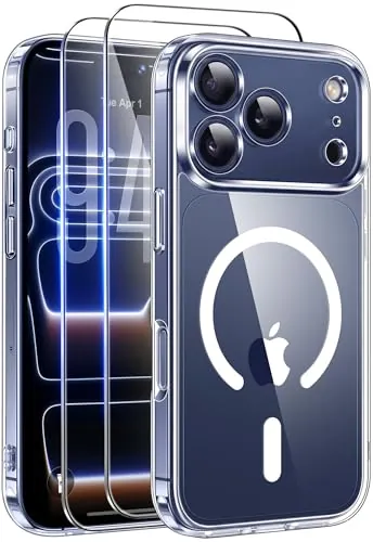 Qasyfanc Funda para iPhone 17 Pro Compatible con MagSafe, Transparente