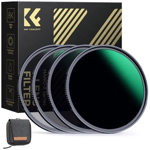 K&F CONCEPT Nano-Xcel 67mm Kit de Filtro ND4 + ND8 + ND64 + ND1000