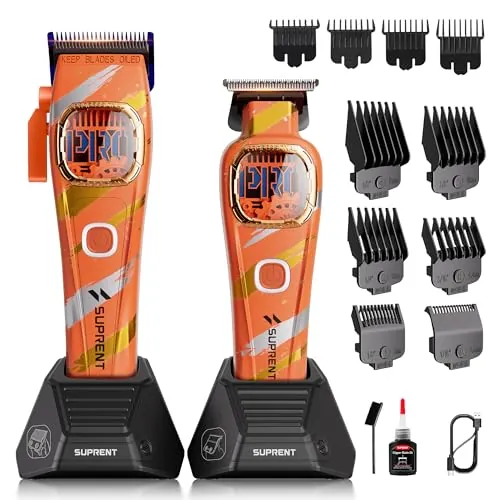 SUPRENT Máquinas Cortar Pelo Profesional, Cortapelos Inalámbrico-Naranja
