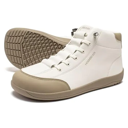 HOBIBEAR Zapatillas Minimalistas para Hombre y Mujer | Drop Cero | Zapatilla de Trekking Anchas de Cuero Transpirables y Antideslizantes para Exteriores