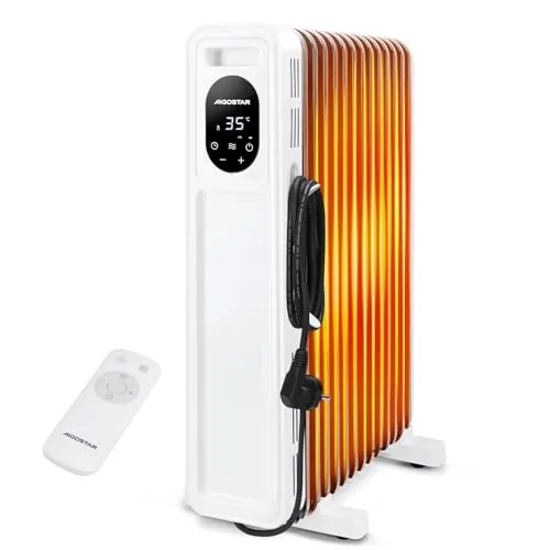 Aigostar Radiador de Aceite de 13 Elementos 2500W, Pantalla de Control LED