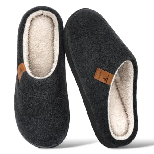 HEOAARG Zapatillas Casa Hombre Invierno Cómodas Pantuflas，Gris