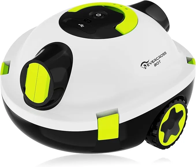 Y10 Robot Limpiafondos Piscina, Robot de Piscina Sin Cable, 100 Min de Limpieza del Suelo, Robots de Piscina para Piscinas de hasta 120㎡, Estacionamiento Automático, Filtro180μm (Blanco)