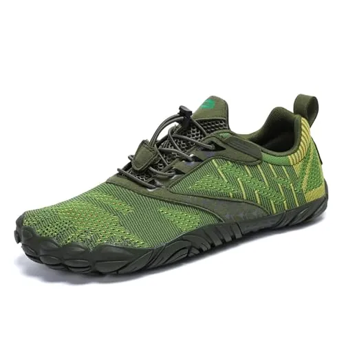 SAGUARO Zapatillas Barefoot Hombre Mujer Zapatillas Minimalistas Zapatos Barefoot Calzado Minimalistas Zapatillas de Trail Running Barefoot Shoes para Zero Drop Suela Verde Bosque,Gr.40