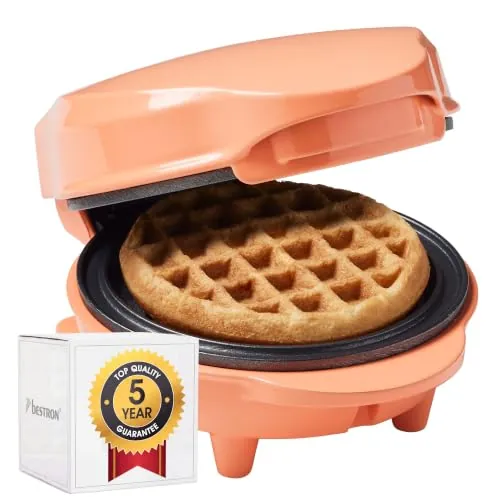 Bestron mini gofrera, Gofrera muñeco de nieve con revestimiento antiadherente, para fiestas de cumpleaños infantiles, celebraciones familiares, Pascua o Navidad, diseño retro, Color: Naranja