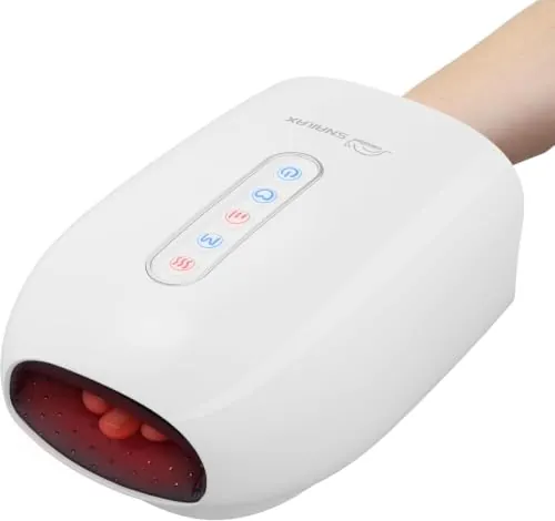 Snailax Masajeador de Manos con Calor y Compresión | Masajeador de Dedos y Muñeca Inalámbrico y Recargable, 6 Modos y 6 Intensidades, Regalo para Mujeres y Hombres