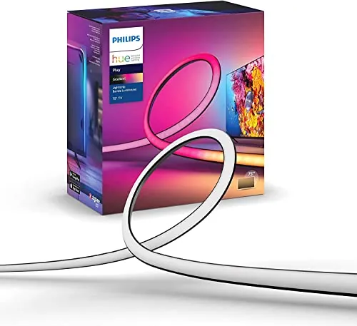 Philips Hue Play Gradient - Tira led inteligente, Luz blanca y luces de colores, tira de luces inteligentes de 75 Pulgadas, sincroniza con contenido de pantalla, Compatible con Alexa y Google Home