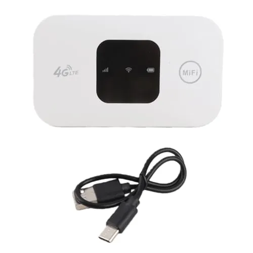 Punto de Acceso WiFi Móvil 4G, Punto de Acceso WiFi Móvil Desbloqueado Portátil H5577, Descarga de 150 Mbps, Carga de 50 Mbps, hasta 10 Usuarios, Enrutador Inalámbrico WiFi con Batería Recargable de 2