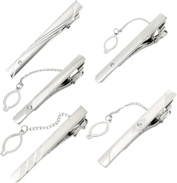 5 Piezas Pasador de Corbata Clip, para hombre, Hombre Clip Corbata,Pasadores de Corbata para Negocio, Clip de Corbata Clásicos, para Reunión de Negocios de Boda, Mejor Regalo para Esposo y Padre