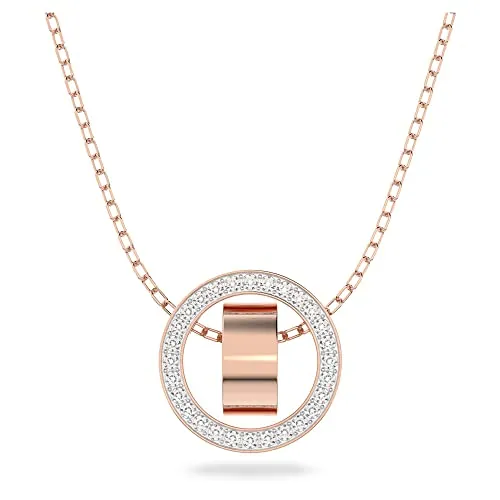 Swarovski Colgante Hollow, Blanco, Baño tono oro rosa
