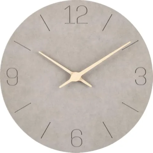 Reloj de pared de batería, 30,5 cm, redondo, silencioso, grande, moderno, de madera, gris, vintage, para niños, exteriores, cocina, dormitorio, ducha, oficina, jardín, salón