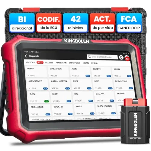 KINGBOLEN K8 Pro OBD2 Escáner, Herramienta de Diagnóstico Escaneo Coche, Bidireccional Maquina Diagnosis Coche, Codificación ECU Online,CANFD＆DOIP, 42+ Servicios，Actualización Gratuita de por Vida