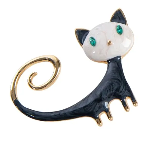JEWEDECO Broche Divertido en Forma de Gato para Suéter y Chaquetas, Accesorio de Moda para Ocasiones Obsequios y Celebraciones