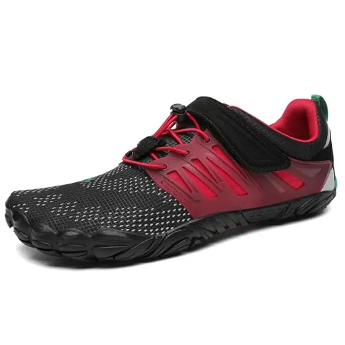 SAGUARO Zapatillas Barefoot Hombre Mujer Zapatillas Minimalistas Zapatos Barefoot Calzado Minimalistas Zapatillas de Trail Running Barefoot Shoes para Zero Drop Suela Alizarin Rojo Carmesí,Gr.45