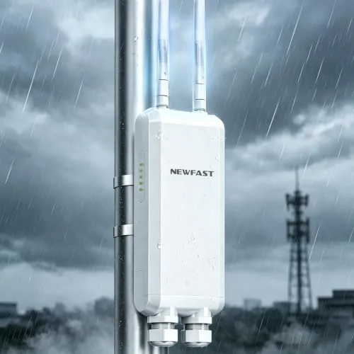 NEWFAST 1200Mbps Outdoor Punto de Acceso WiFi, 3*Gigabit Ethernet IP66