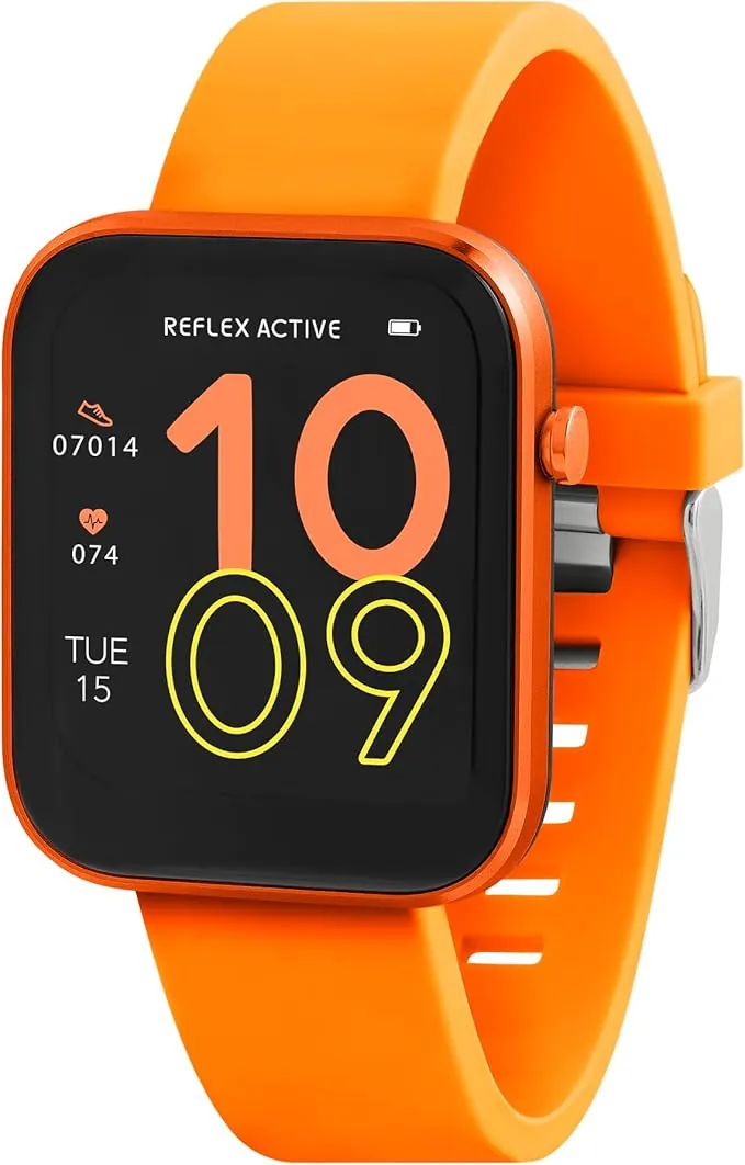 Reflex Active Reloj Inteligente de Seguimiento de Fitness con Correa Naranja Serie 12, Naranja, Moderno