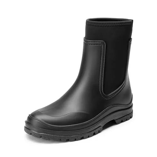 DREAM PAIRS Botas Agua Chelsea Mujer,Negro,37