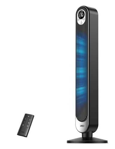 Dreo 28dB Ventilador de Torre con Mando a Distancia, 106 cm Silencioso de 8,53 m/s de Velocidad, Oscilante de 90° con 9 Velocidades, 4 Modos, Temporizador de 12 horas,Ventilador de pie, Cruiser Pro T1