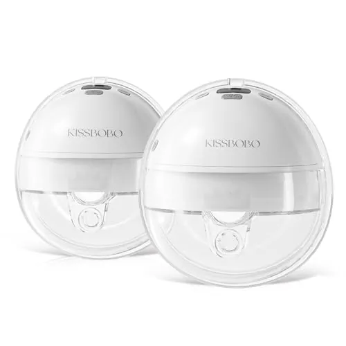 KISSBOBO K6 Sacaleches Electrico Doble Manos Libres, 4 Modos 19 Niveles, Succión 280mmHg, Función Pausa y Memoria, Portátil, BPA-Free, para Lactancia Cómoda en Casa, Trabajo y Viajes, Blanco 2 Piezas