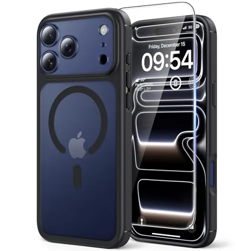 TAURI Funda Magnética para iPhone 17 Pro 6.3", Mate Negro