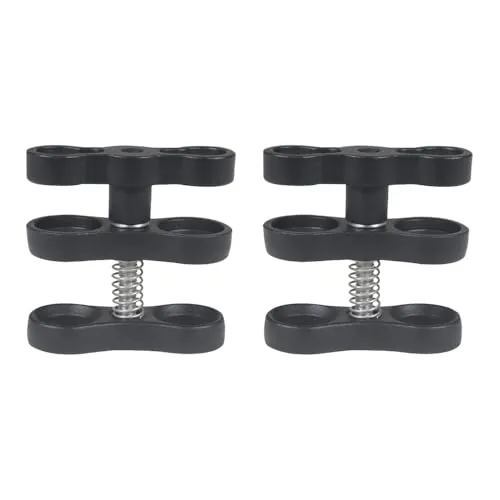 Hsthe Sea 2 Abrazaderas de luz de Buceo de aleación de Aluminio, Luces de Buceo, Clip de Mariposa, Abrazadera de Brazo, Conector de rótula, Abrazadera de Bola de Aluminio, Adaptador