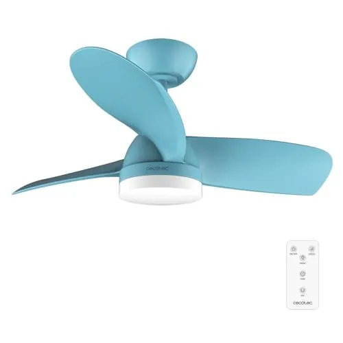 Cecotec Ventilador de Techo con Luz EnergySilence Aero 3050 Sky. 35 W, Motor DC, Diámetro 36” con luz LED, Mando a distancia, Temporizador, 6 Velocidades y 3 Aspas