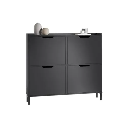 SoBuy Zapatero Estrecho con 4 Solapas 100x19x91cm para Recibidor