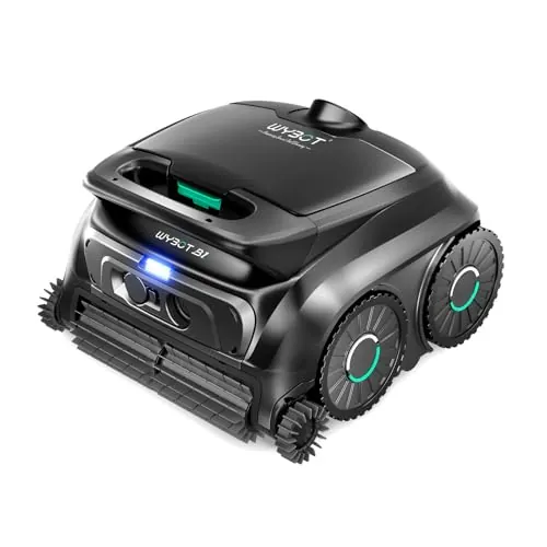 WYBOT B1 Robot de Piscina inalámbrico para Piscinas pequeñas, Robot de Limpieza Inteligente Ligero con Control de aplicación, Cubierta de Pared y Suelo, Dos cepillos Laterales, Negro y Verde