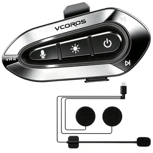 VCOROS Auriculares Casco Moto VR2 Manos Libres Moto Bluetooth 5.4 Bluetooth