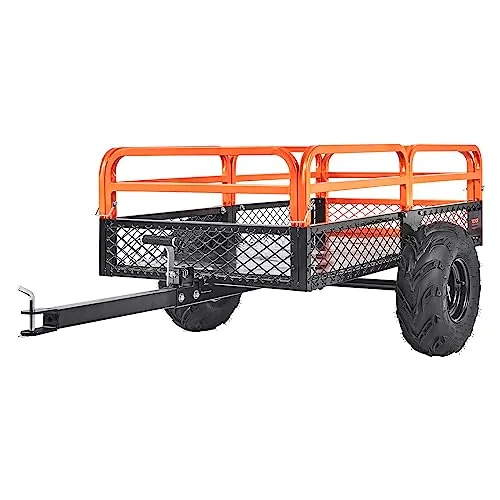 VEVOR Remolque Volquete Capacidad de Carga de 680kg Remolque Utilitario de Jardín Resistente con Laterales Extraíbles Carro de Transporte Volquete de 0,4m³ para Tractor, Cortacésped, ATV, 200x66x76 cm