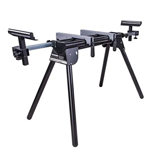 Evolution Power Tools EVOMS1 Soporte de Sierra Ingletadora, Universal - Compatible con Evolution Makita DeWalt Bosch Ryobi Einhell y Metabo, Ajustable, Soporta 150 kg de Peso y 3 m de Longitud