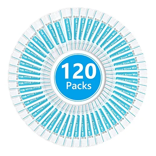URAQT Sal Lavado Nasal,120 PCS Sales Lavados Nasales para LimpiezaNasal | Limpiador Nasal Niños y Adulto para Enjuague Nasal, Lavado Nariz, Alivio Conductos Nasal